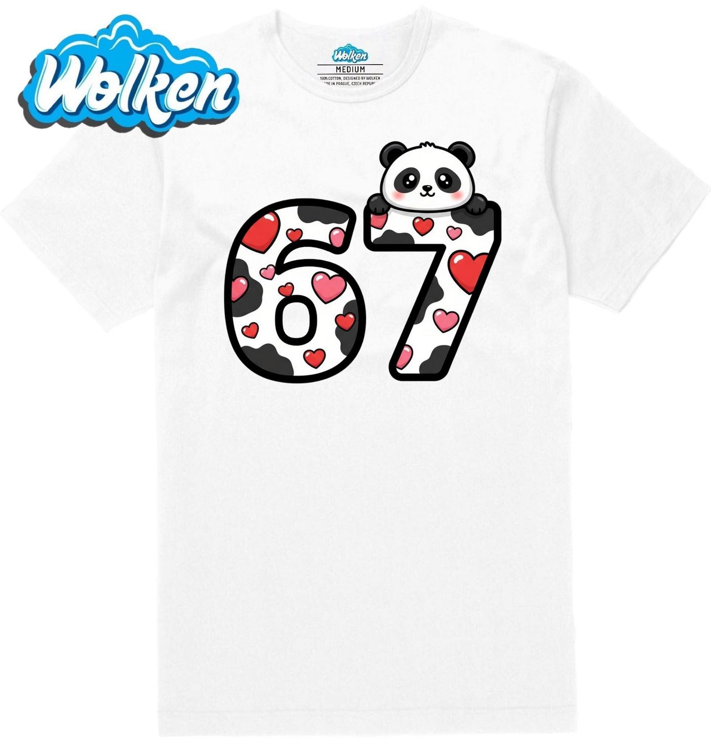 Pánské tričko  Roztomilá Panda 67 Six Seven Meme.jpg