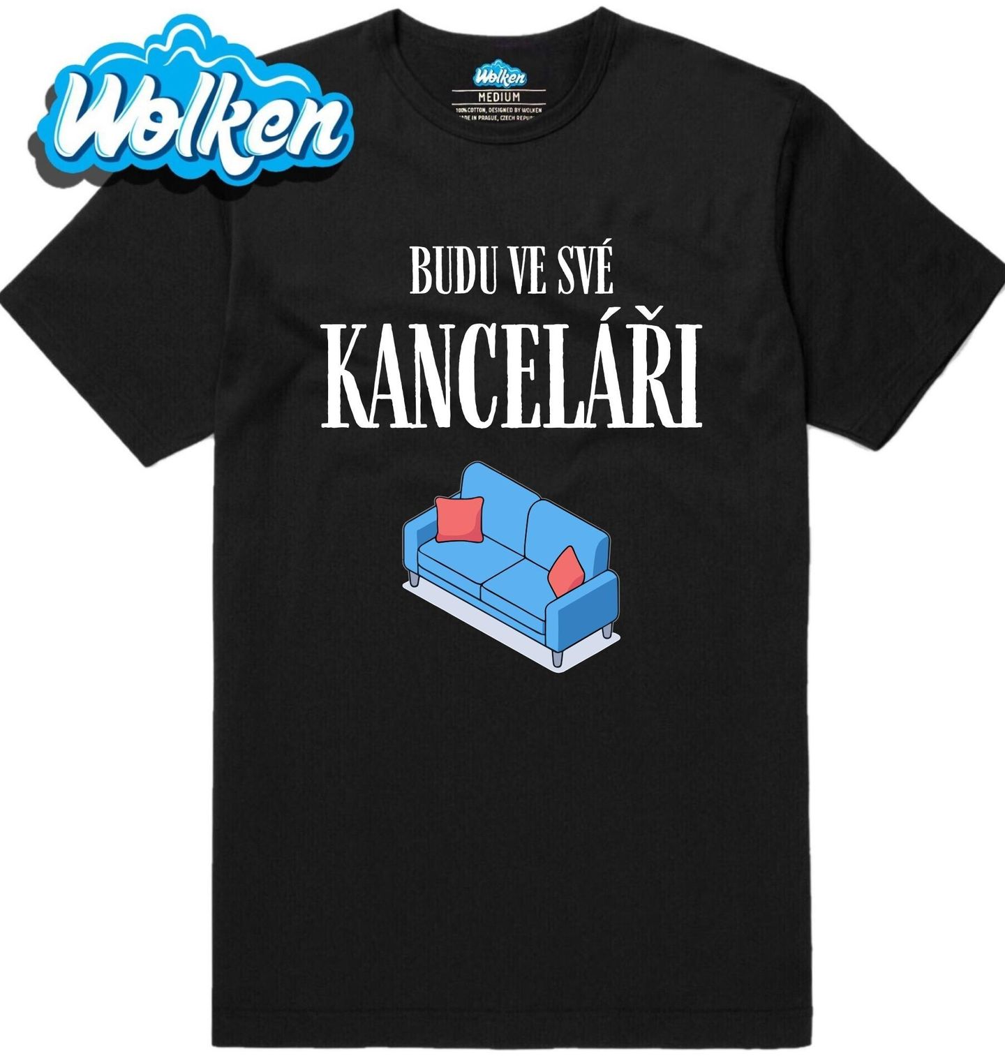 Pánské tričko Gauč Budu ve své kanceláři.jpg