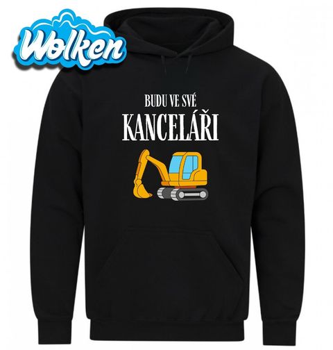 Obrázek produktu Pánská mikina Bagr Budu ve své kanceláři