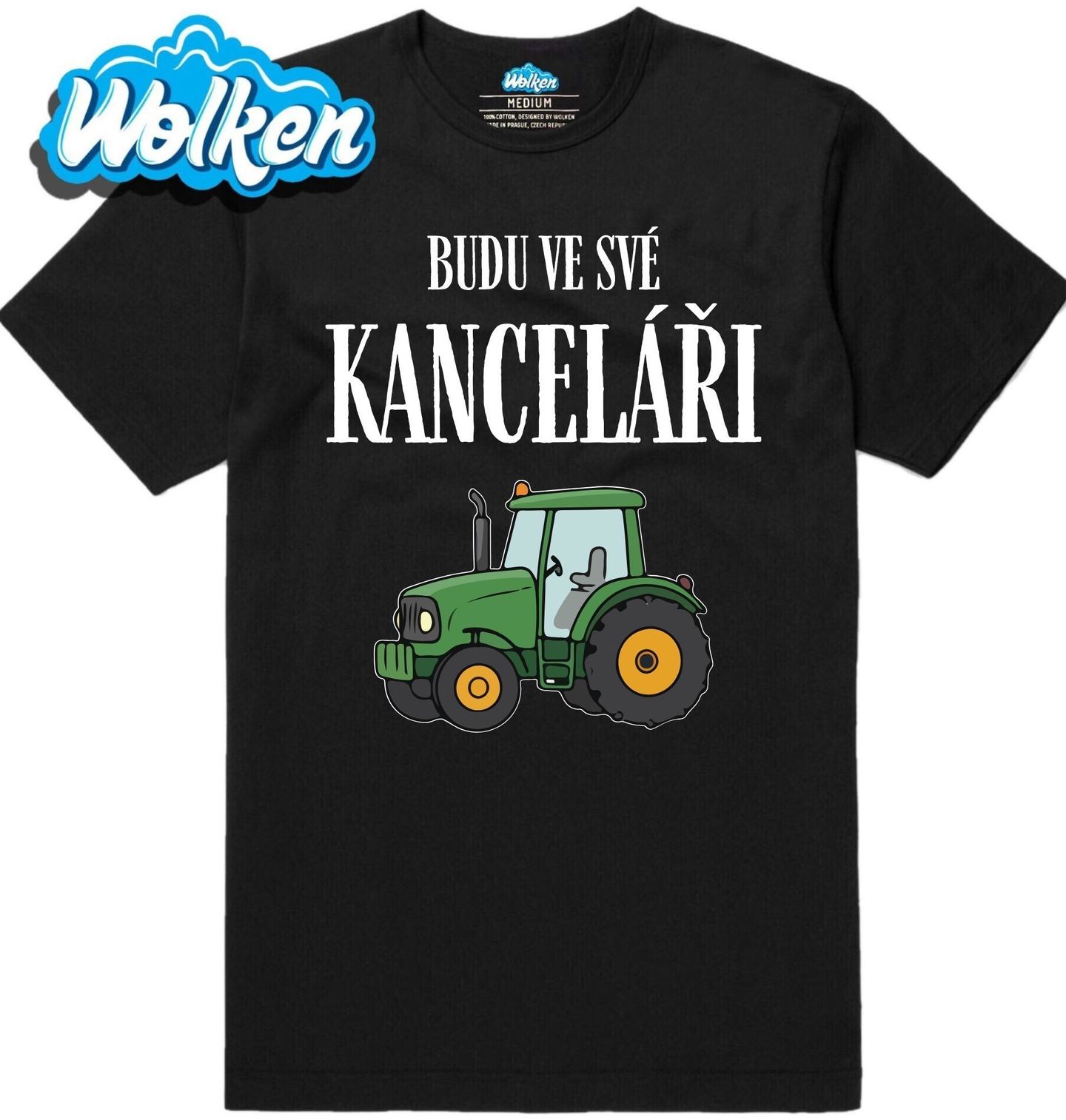 Pánské tričko Traktor Budu ve své kanceláři.jpg