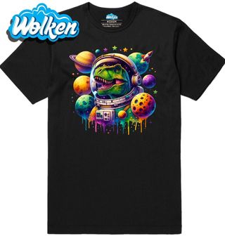 Pánské tričko Dinosarus T-Rex Astronaut ve Vesmíru.jpg