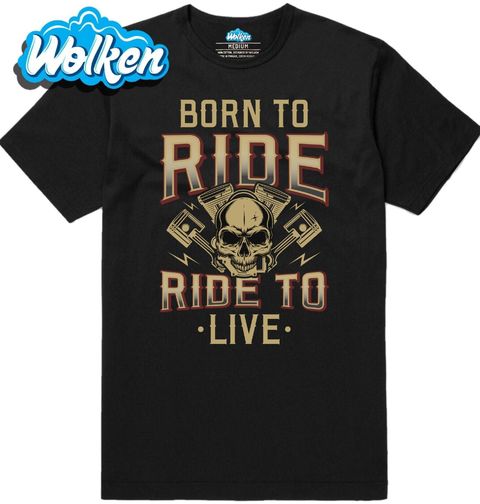 Obrázek produktu Pánské tričko Lebka Motorkáře Born to Ride Ride to Live
