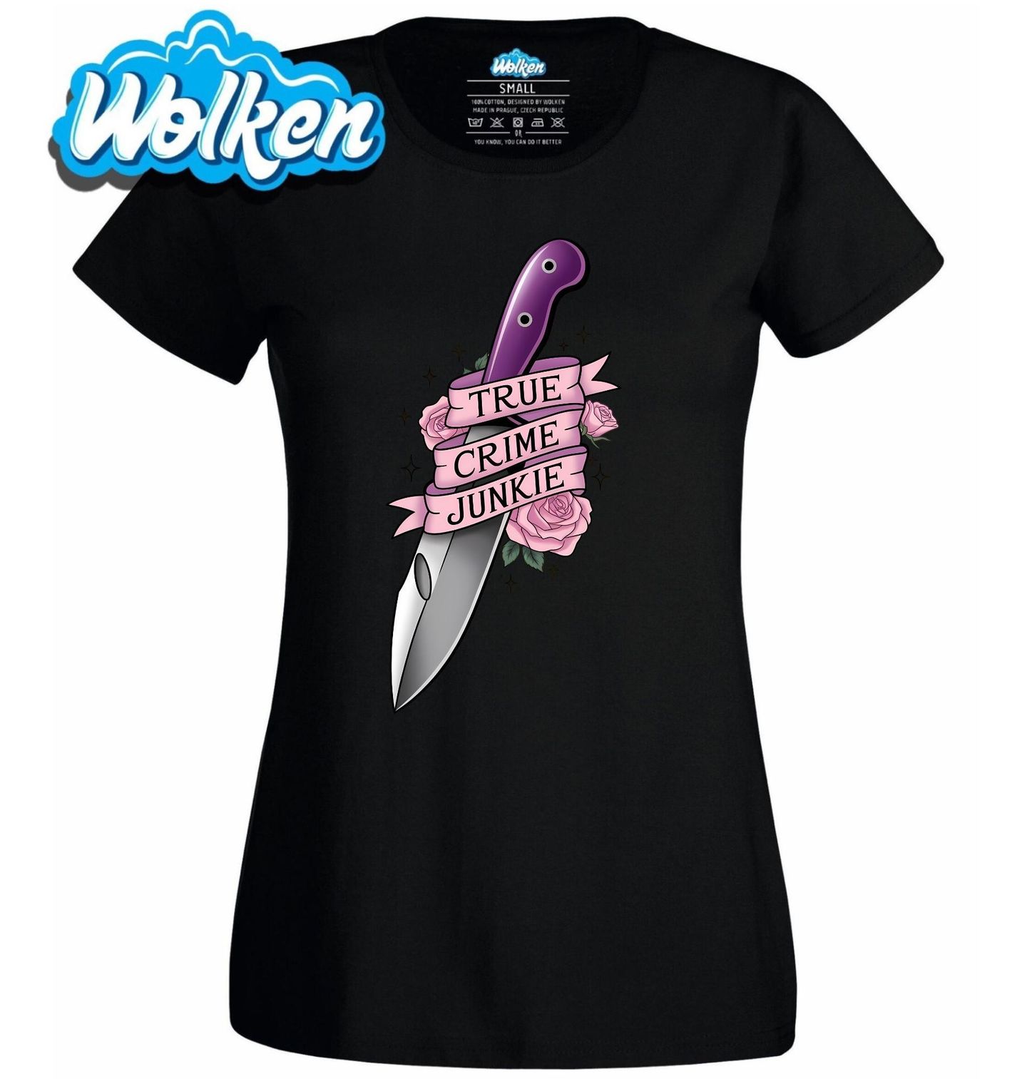 Dámské tričko Milovník skutečných případů True Crime Junkie.jpg