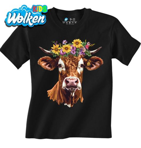 Obrázek produktu Dětské tričko Kráva s Květinovou Korunou