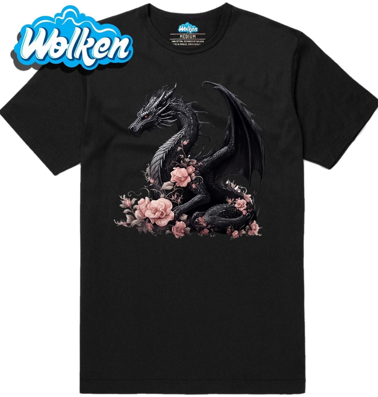 Pánské tričko Elegantní Černý Drak Sakura.jpg