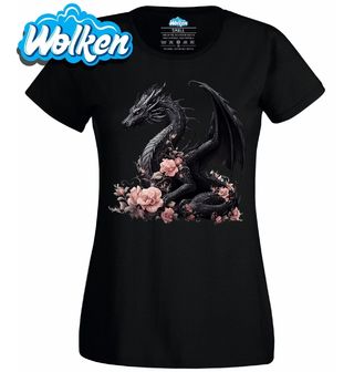 Dámské tričko Elegantní Černý Drak Sakura.jpg