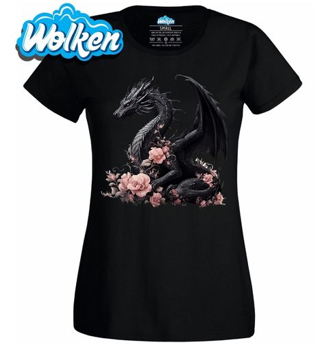 Obrázek produktu Dámské tričko Elegantní Černý Drak Sakura