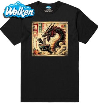 Pánské tričko Retro Japonský Plakát Drak a Ramen.jpg
