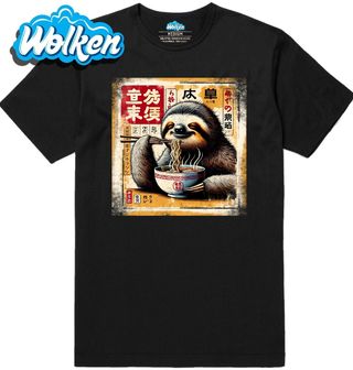 Pánské tričko Retro Japonský Plakát Lenochod a Ramen.jpg