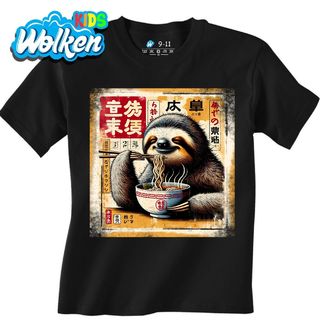 Dětské tričko Retro Japonský Plakát Lenochod a Ramen.jpg