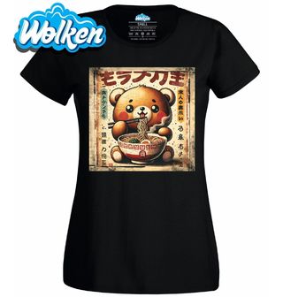 Dámské tričko Retro Japonský Plakát Medvěd a Ramen.jpg