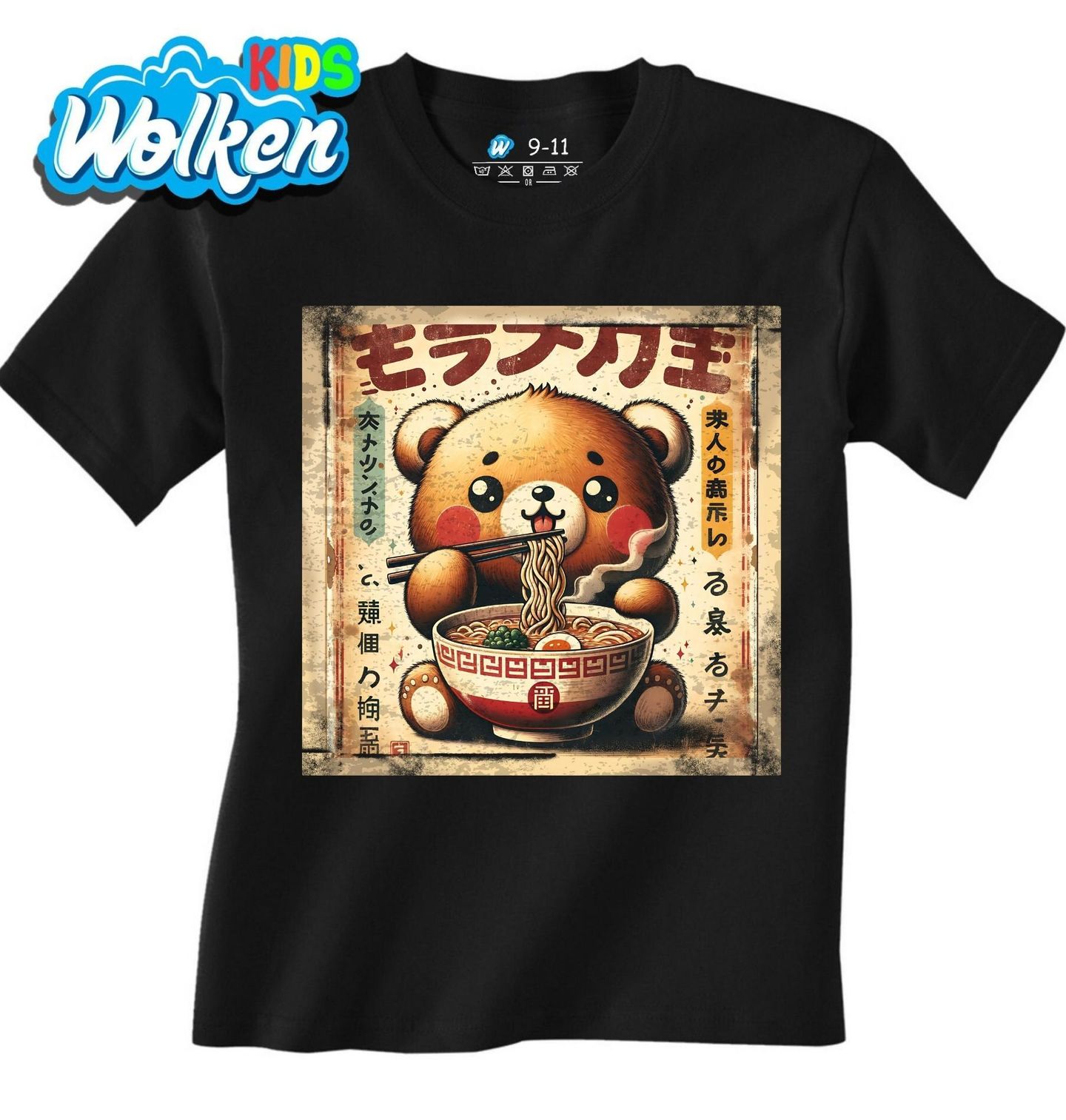 Dětské tričko Retro Japonský Plakát Medvěd a Ramen.jpg