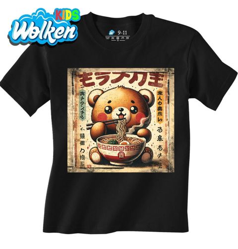 Obrázek produktu Dětské tričko Retro Japonský Plakát Medvěd a Ramen