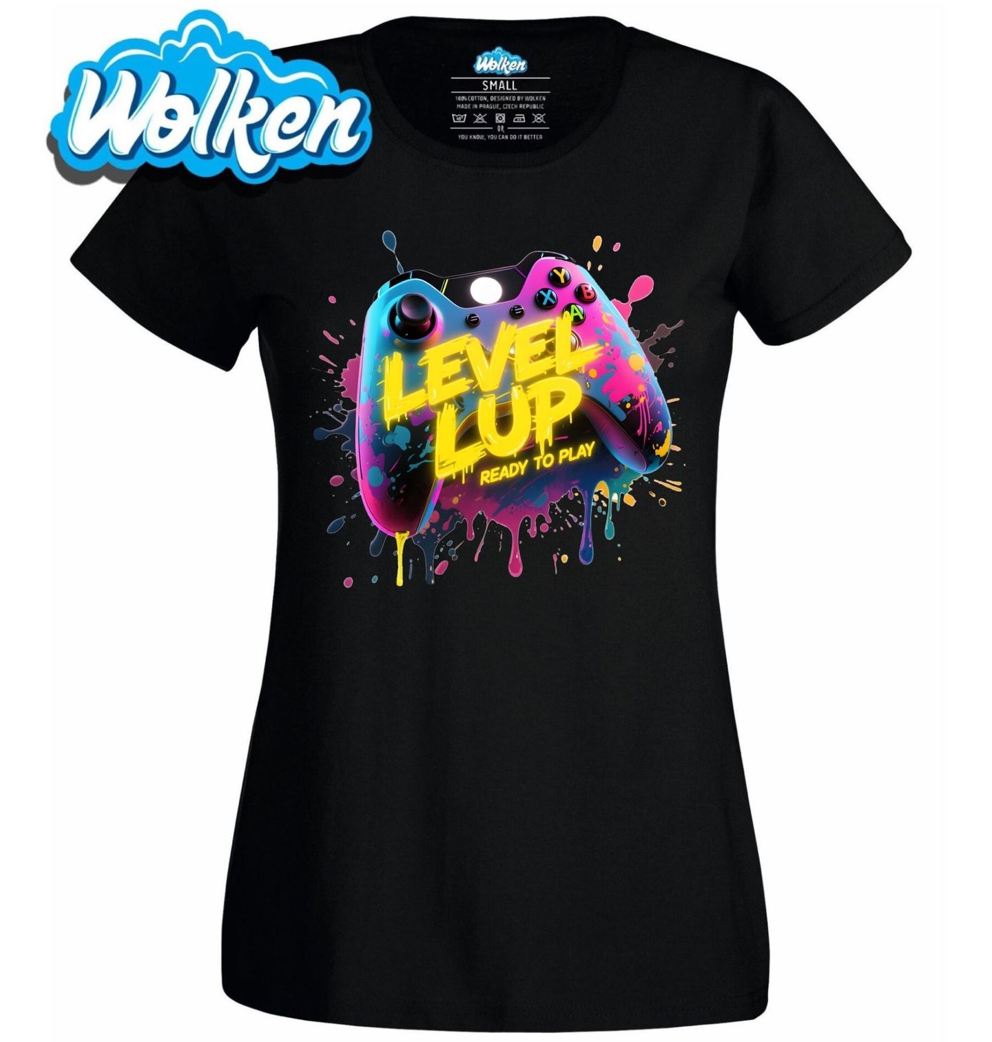 Dámské tričko Herní Ovladač LEVEL UP.jpg