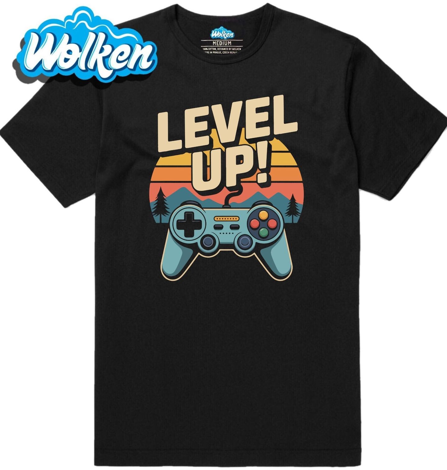 Pánské tričko Retro Ovladač LEVEL UP.jpg