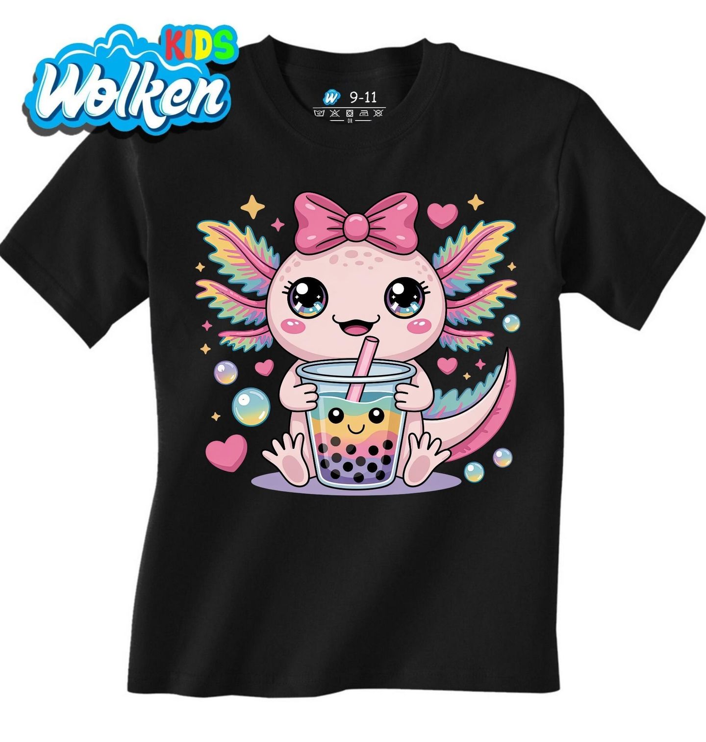 Dětské tričko Duhový Axolotl s Bubble Tea.jpg
