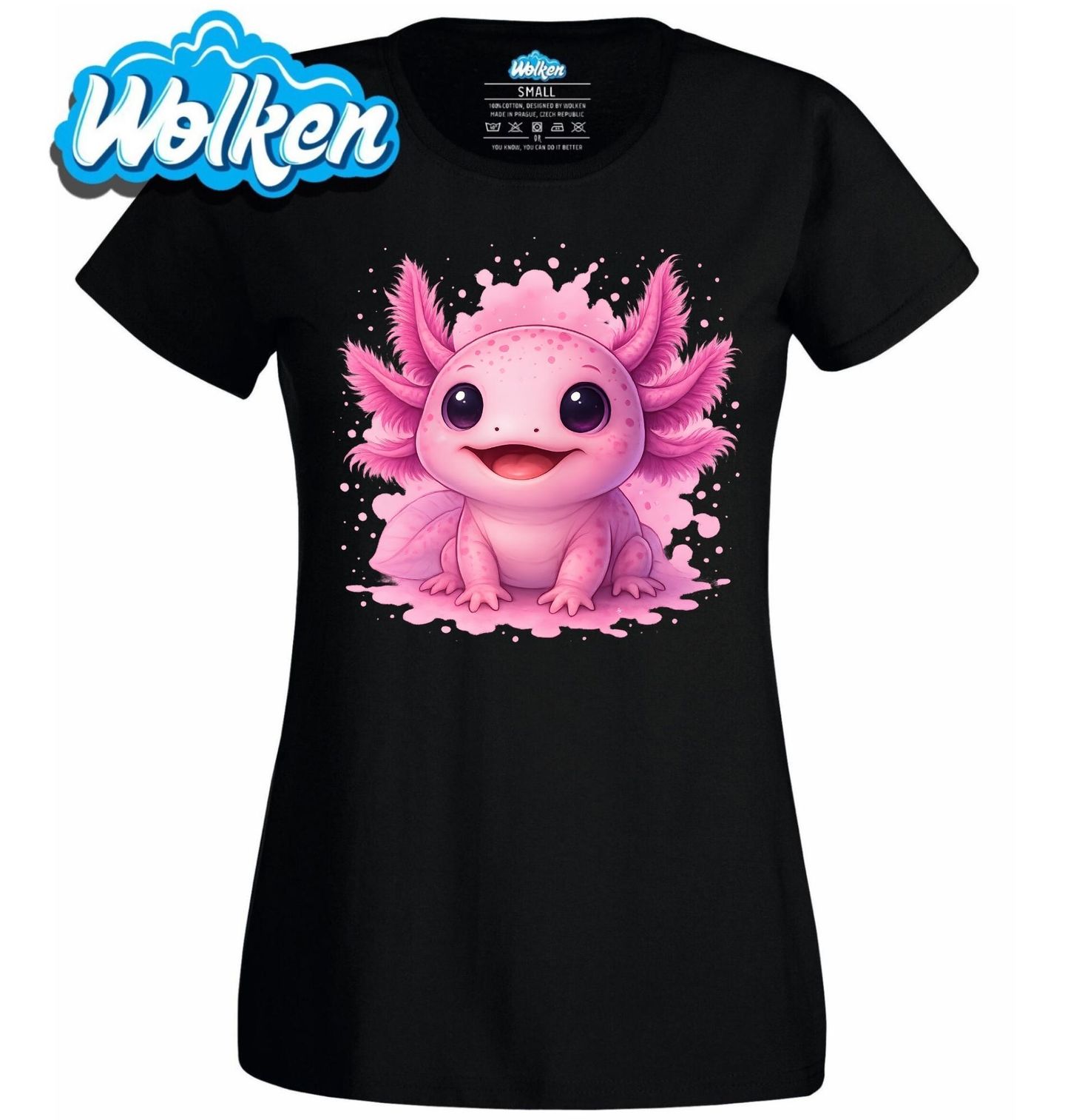 Dámské tričko Roztomilý Růžový Axolotl.jpg