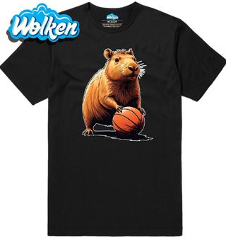 Pánské tričko Kapybara s Basketbalovým Míčem.jpg