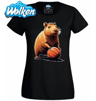 Dámské tričko Kapybara s Basketbalovým Míčem.jpg