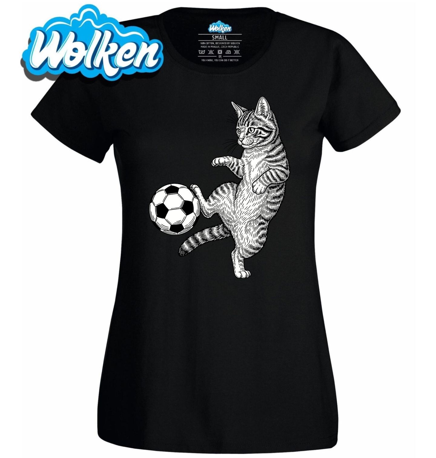 Dámské tričko Mourovatá Kočka Fotbalistka.jpg