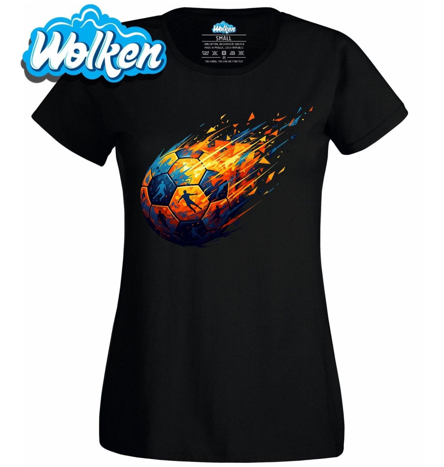 Dámské tričko Ohnivý Fotbalový Míč v Letu.jpg