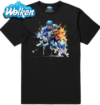 Pánské tričko Barevný Hokejista na Ledu.jpg