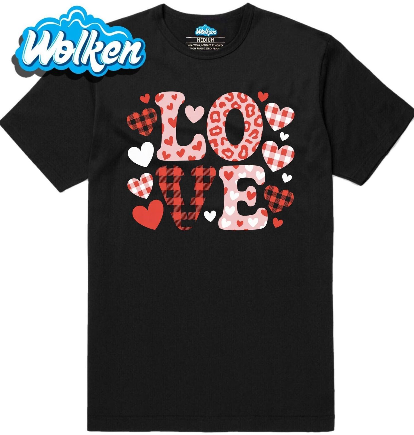 Pánské tričko Kostkovaná Srdíčka LOVE.jpg