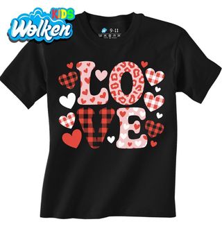 Dětské tričko Kostkovaná Srdíčka LOVE.jpg