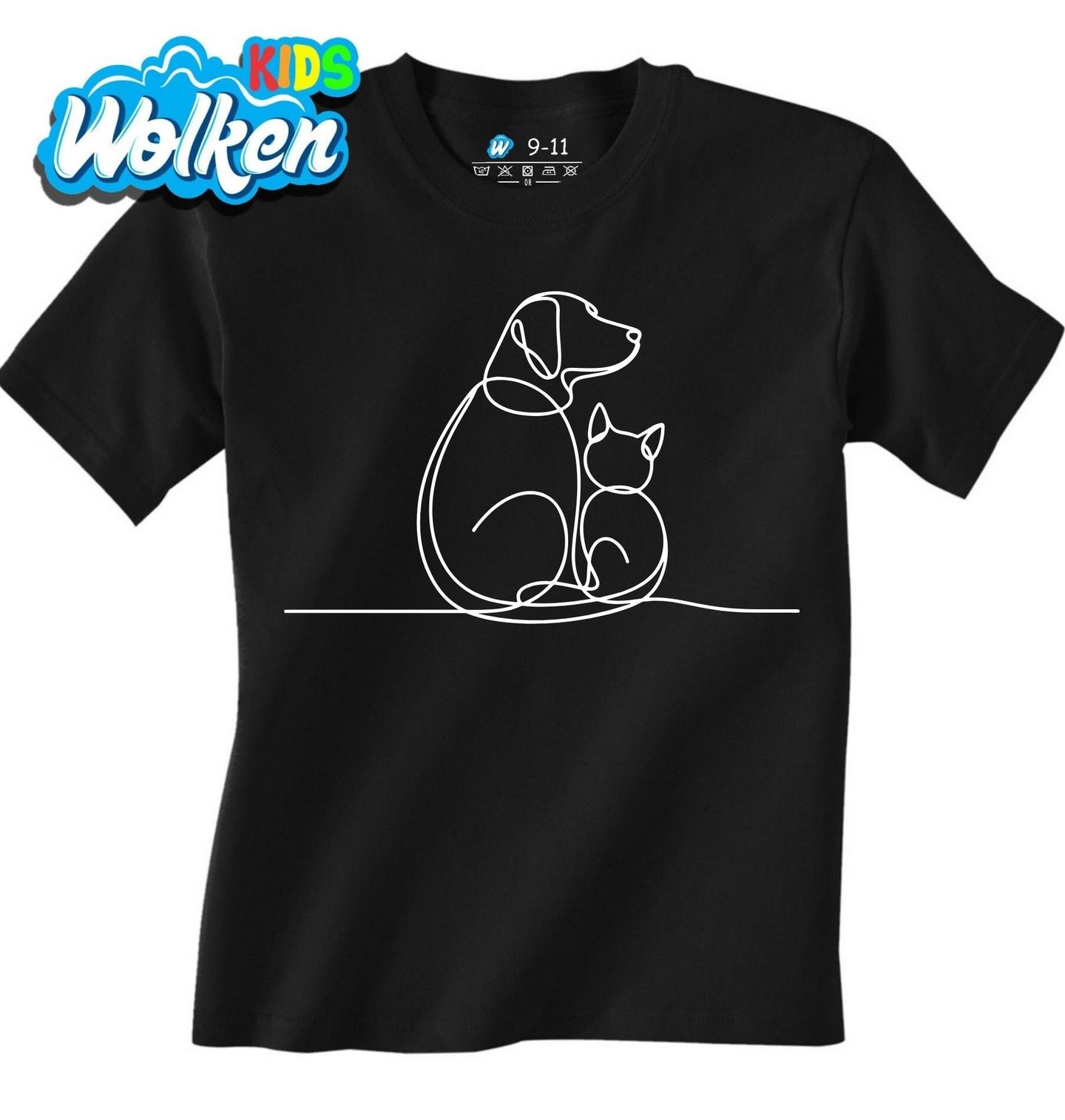Dětské tričko Pes a Kočka Line Art.jpg