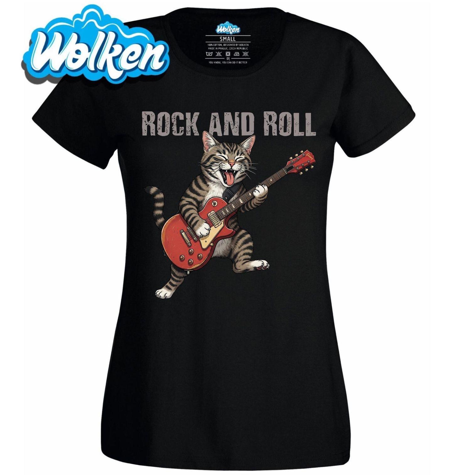 Dámské tričko Divoká Kočka s Kytarou Rock & Roll.jpg
