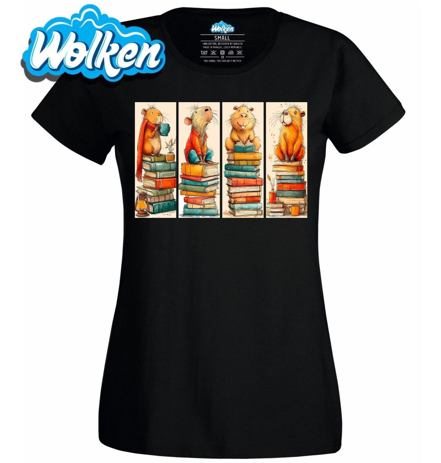 Dámské tričko Kapybara na Hromadě Knih.jpg