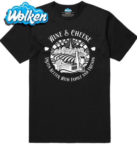 Obrázek produktu Pánské tričko Víno a Sýr – chutná lépe s rodinou a přáteli