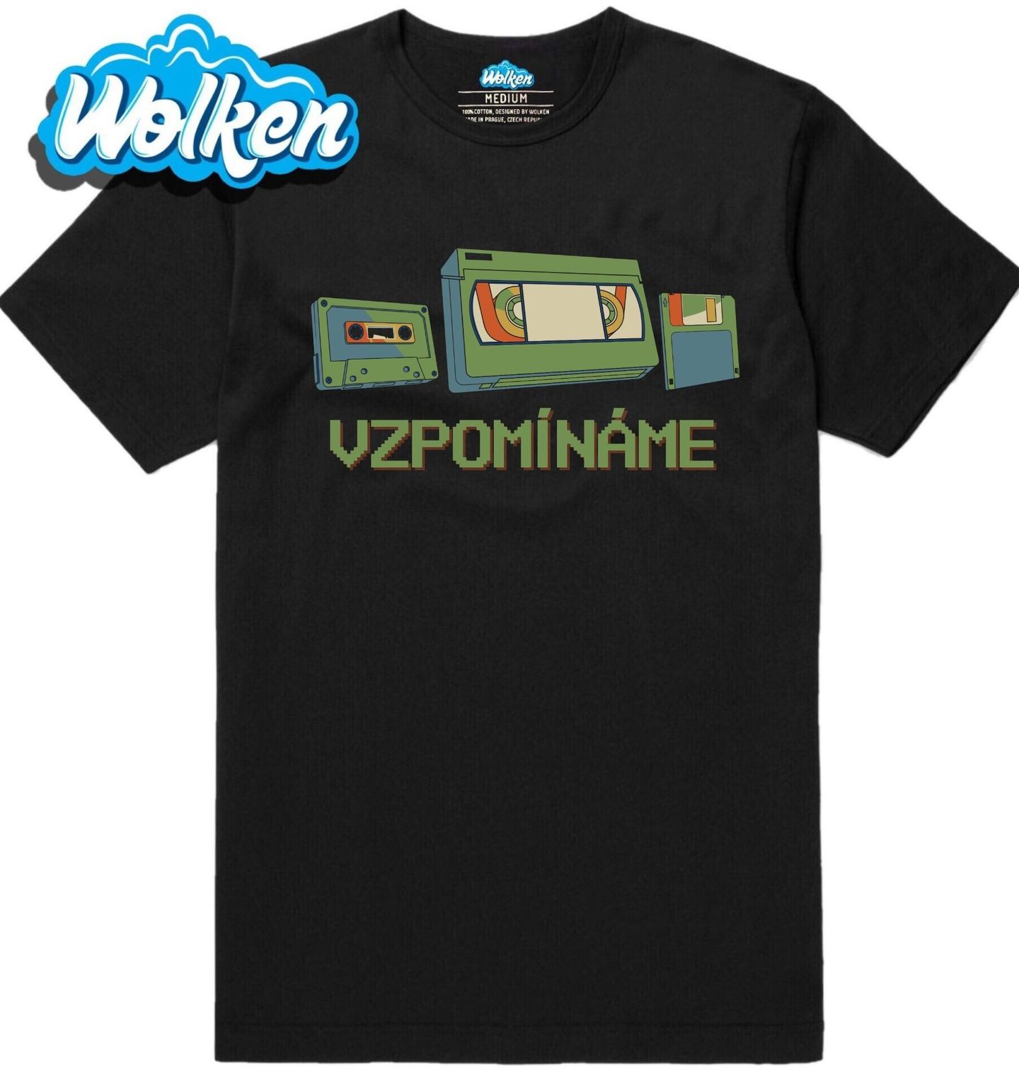 Pánské tričko Vzpomínáme Kazeta, VHS a Disketa.jpg
