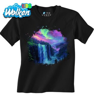 Dětské tričko Magický Vodopád a Polární Záře.jpg