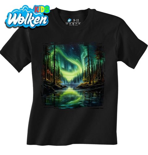 Obrázek produktu Dětské tričko Polární záře nad Lesním Jezerem