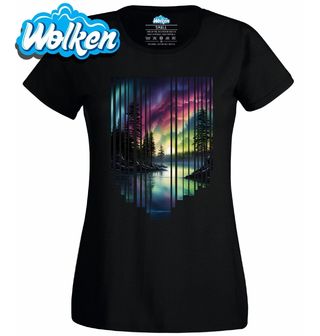 Dámské tričko Noční Jezero pod Polární Září.jpg