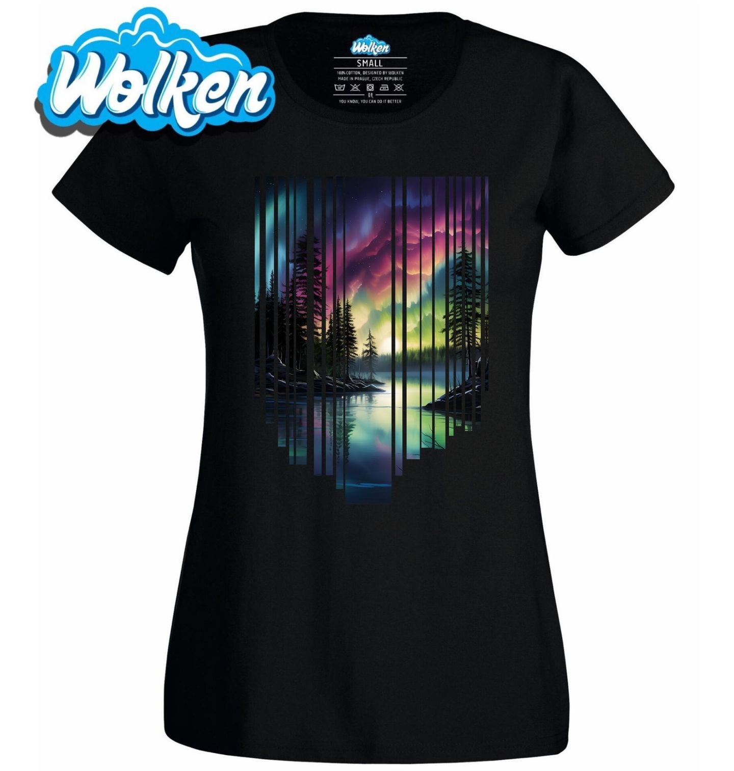 Dámské tričko Noční Jezero pod Polární Září.jpg