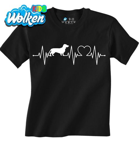 Obrázek produktu Dětské tričko Kardiogram lásky a Jezevčík