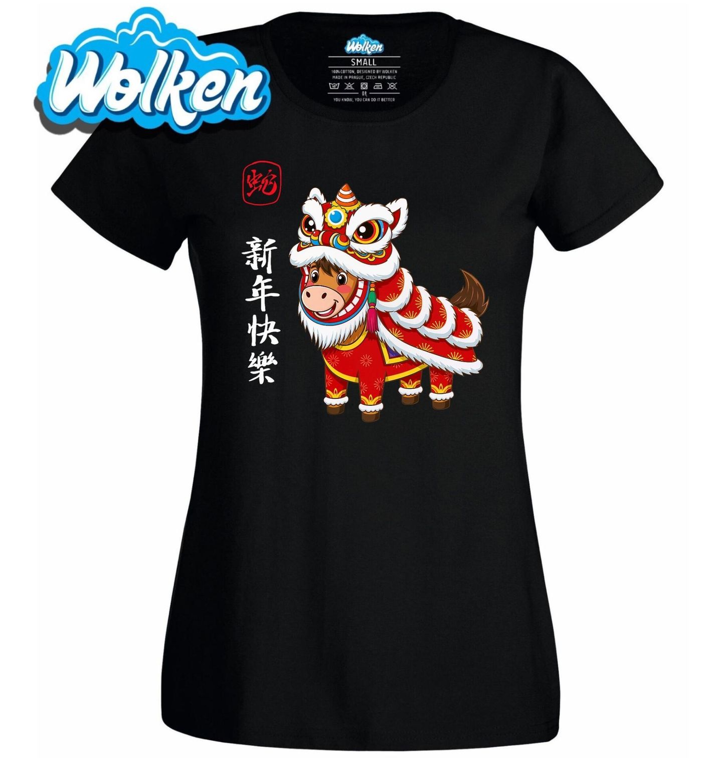 Dámské tričko Kůň v Kostýmu Čínský Lví Tanec.jpg