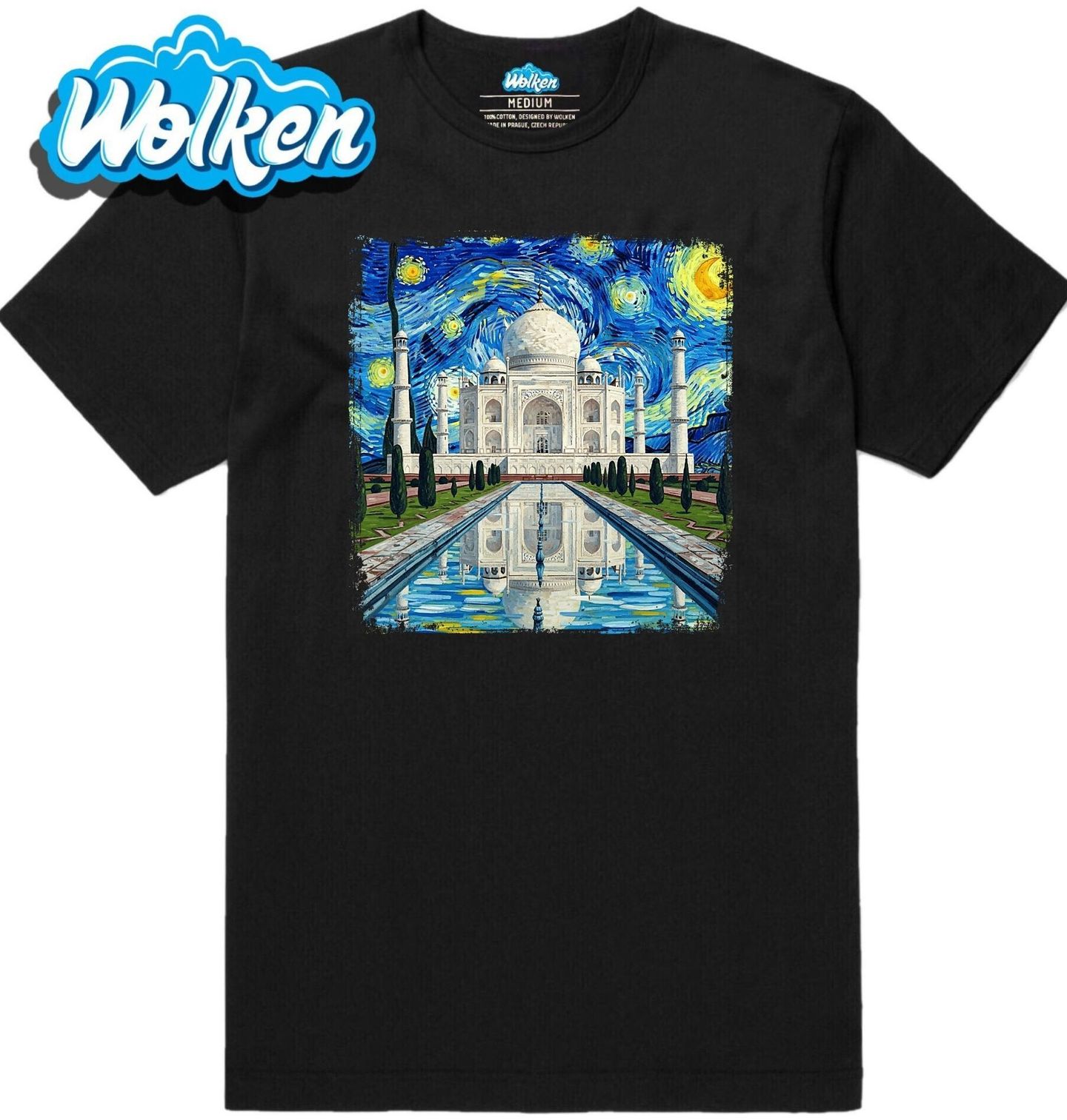 Pánské tričko Taj Mahal v Hvězdné Noci.jpg