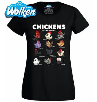 Dámské tričko Slepice z Celého Světa Chickens of the world.jpg