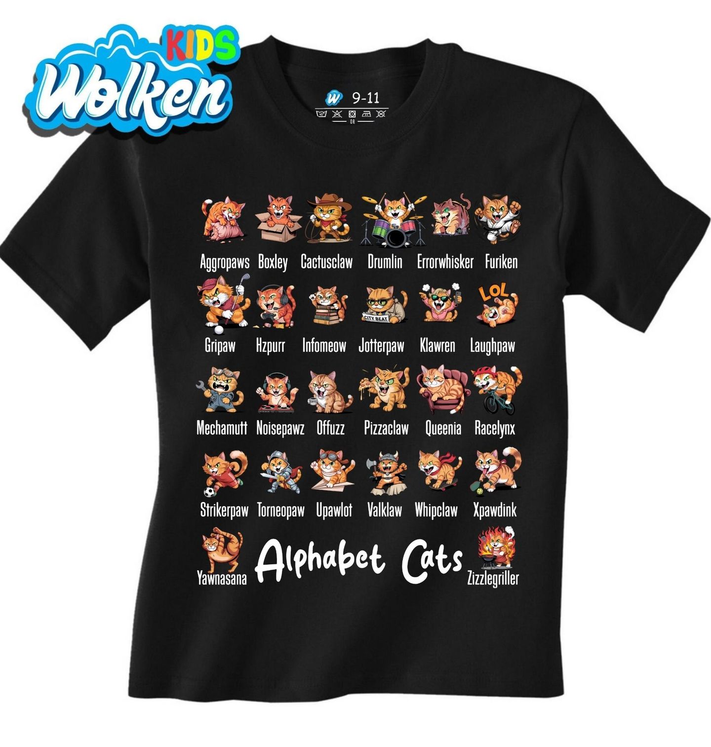 Dětské tričko Kočičí Abeceda Alphabet Cats.jpg