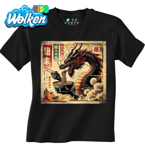 Obrázek produktu Dětské tričko Retro Japonský Plakát Drak a Ramen