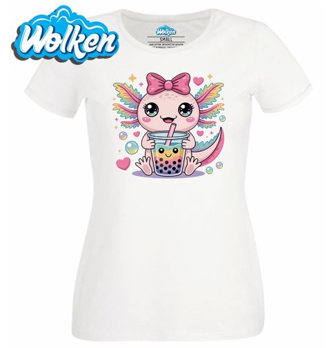 Obrázek produktu Dámské tričko Duhový Axolotl s Bubble Tea