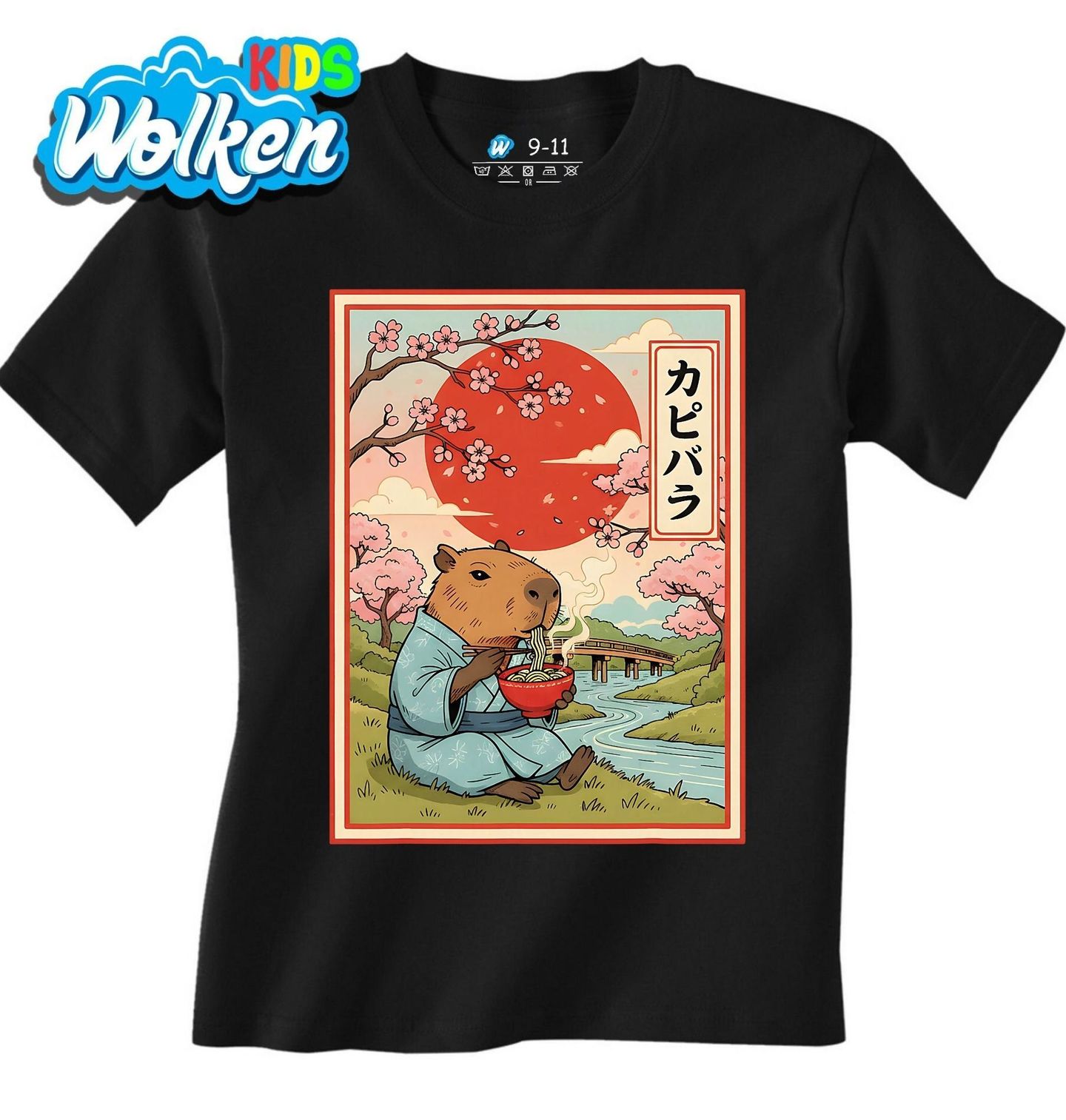 Dětské tričko Kapybara s Ramenem pod Sakurami.jpg