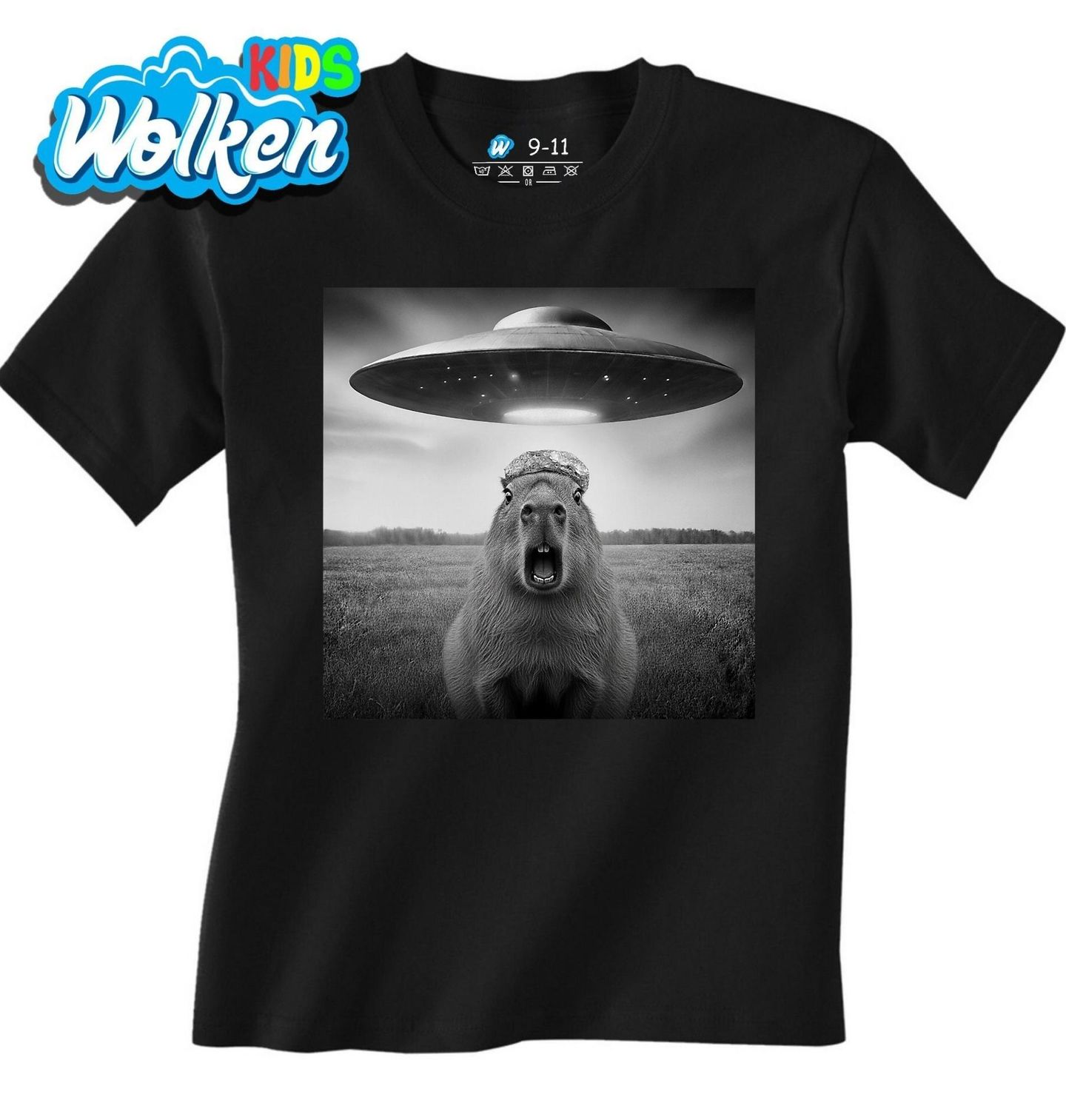 Dětské tričko Konspirační Teoretik Kapybara UFO.jpg