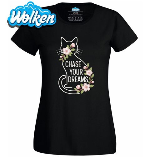Obrázek produktu Dámské tričko Kočka a Květy Sakury Chase Your Dreams
