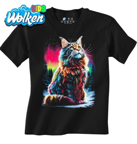 Obrázek produktu Dětské tričko Mainská Mývalí Kočka pod Polární Září