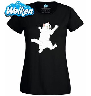 Dámské tričko Drápající se Kočka po Tričku.jpg