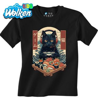 Dětské tričko Kočičí Gamer na Sushi.jpg